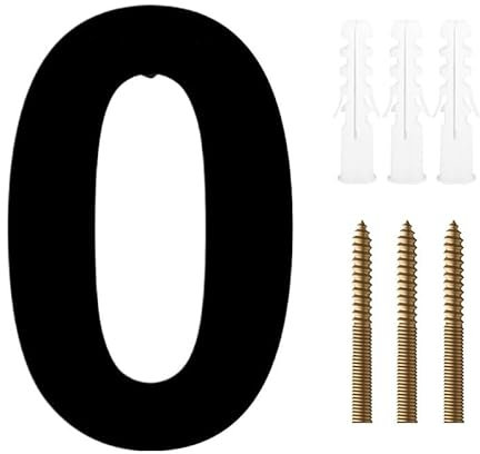 Numero Civico Esterno 6/8/10 In acciaio inox galleggiante numero civico 20 cm nero cartello indirizzo #0-9 lettere grandi targhe moderne for porte casa esterno Numeri Civici Esterni(0,10inch 25.4cm)