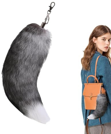 Theri-an Tail, Fuchsschwanz Anhänger, Theri-an Schwanz, Faux Fuchsschwanz Schlüsselanhänger, Kreativer Furry Tails Schlüsselanhänger Flauschiger Fuchsschwanz, Neuartiger, FStilvoller Taschenanhänger