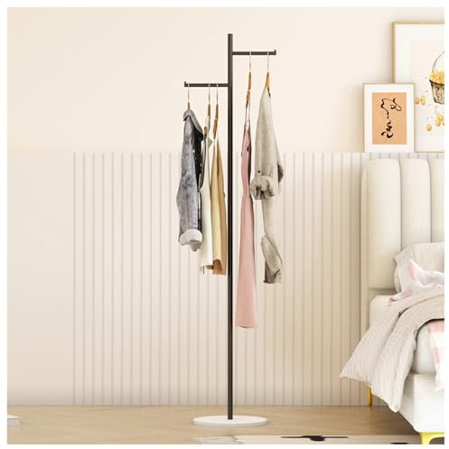 WxMTykx Gold/White/Black Coat Rack With Rock Plate Base Freestanding Metal Clothes Hangers Stand With Small Clothes Rod For Entryway/Hallway/Bedroom/Coat Hall Tree Hanger(Black)