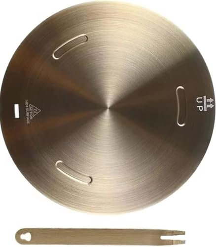 Placa difusora de calor, acero inoxidable con capa intermedia de aluminio, placa adaptadora de inducción con mango extraíble para cocina eléctrica de gas, 28 cm