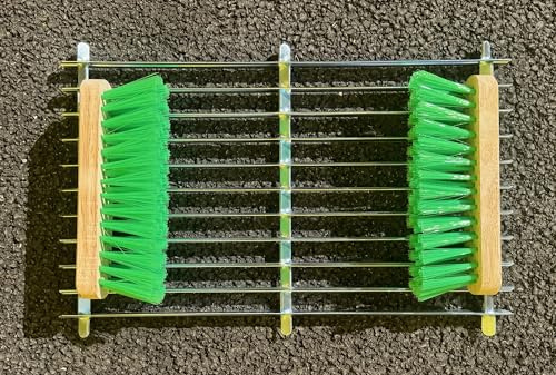 Heavy Duty Metal Boot Scraper - Galvanised Outdoor Boot Brush with Fixed Side Brushes - Easy Shoe Mud Cleaner
