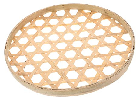 Alipis Cesta Corta De Bambú Tejida Cesta Coladora De Bambú Hogar Útil Para Almacenamiento Doméstico Para Cocina