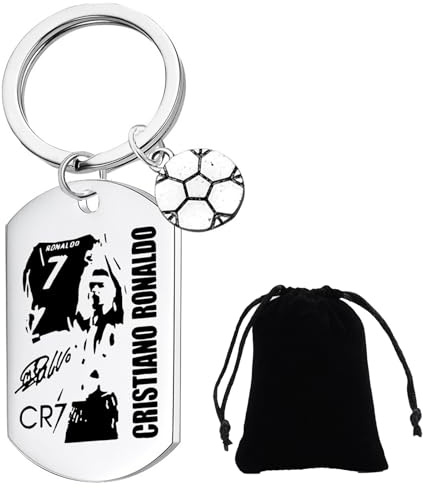 YUNLIJIA Portachiavi Ronaldo della Coppa del Mondo di calcio 2026 e borsa in morbido peluche in jersey, decorazione per giorno o tutti i giorni per gli amanti del calcio, zaino da uomo o chiavi