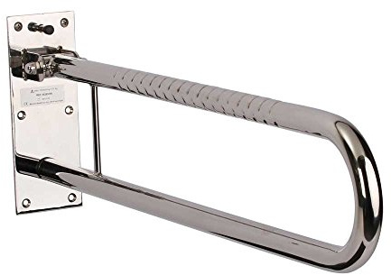 Willy Behrend Toilettenaufstehhilfe Stützklappgriff, 85 cm, Silber, Edelstahl, Strukturiert, WC & Toiletten