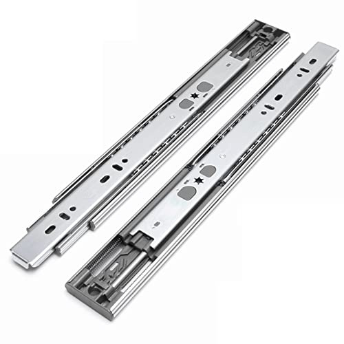 GUAWJRZDP Full Extension Drawer Runners, Side Mounted, Press The Bullet + Buffer Guide, Ball Bearings, wear-Resistant Silencer, Load 15kg,300/350/400/450/500/550mm Drawer Slides (Size : 450mm)