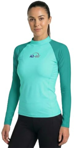 iQ-UV Sportshirt Damen Langarm Slim Fit – UV Shirt für Damen für Wasser & Sport – Rash Guard mit UV-Schutz – Langarm Sportshirt – Ideal zum Schnorcheln und Schwimmen
