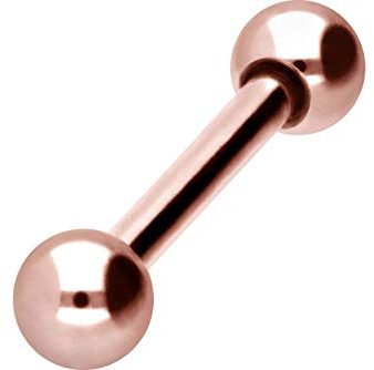 PIERCINGLINE bilanciere in acciaio chirurgico | 2 PALLINE | Piercing Bar Petto Intimo Orecchio Lingua | Scelta del colore e della taglia