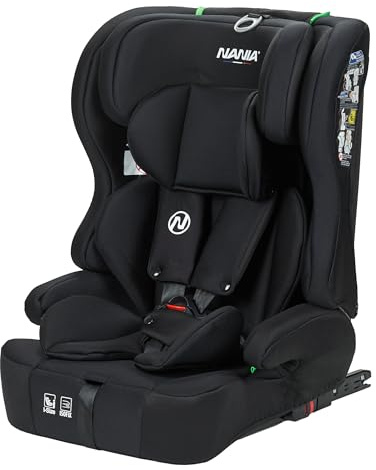 Nania Kinderautositz Isofix Lima I-size 76-150 cm – Gruppe 1/2/3 von 9 bis 36 kg, 15 Monate bis 12 Jahre, verstellbare Kopfstütze, 5-Punkt-Sicherheitsgurt, abnehmbarer Bezug, Isofix-Befestigung