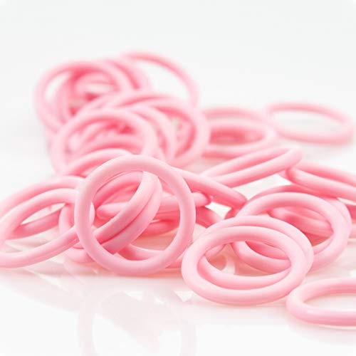 Adapter für Schnuller & Kette | Silikon O-Ring | baby-rosa | 5 Stück