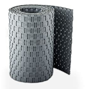 PE - Rattan Matte 300x90 cm Balkonsichtschutz, Sichtschutzmatte, Fb. 17 hell grau Top Qualität ! 3 Meter Matte