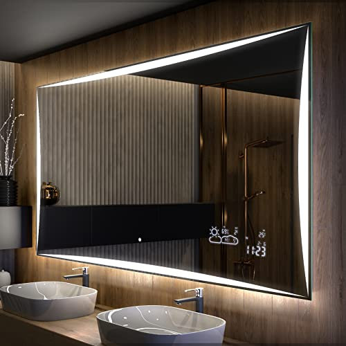 Artforma Badspiegel mit Beleuchtung - Led Spiegel Bad - 80x60 - Badezimmerspiegel Nach Maß - auf Individuelle Bestellung Gefertigt - Modernes Design - Ohne Rahmen