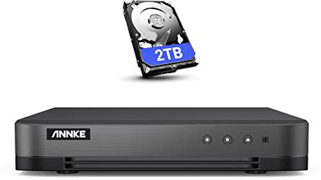 ANNKE 16CH 1080P Lite Hybrid 5 en 1 (TVI/AHD/CVI/CVBS/IPC) CCTV AI DVR, detección de humanos/vehículos, H.265+ seguridad 16 canales de vigilancia digital grabadora de video con disco duro de 2 TB,