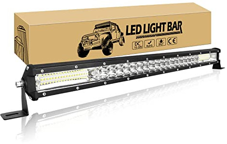 Willpower 24 inch 216W LED Light Bar 12V 24V Slim Single Row Driving Off Road Lights Waterproof Spot Flood Combo Beam Work Fog Lamps for 4X4 Offroad Truck Car ATV SUV Vehicle Boat Lighting