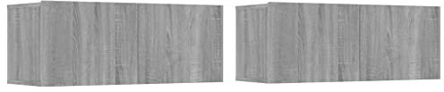 vidaXL Muebles de TV 2 uds Madera ingeniería Gris Sonoma 80x30x30 cm