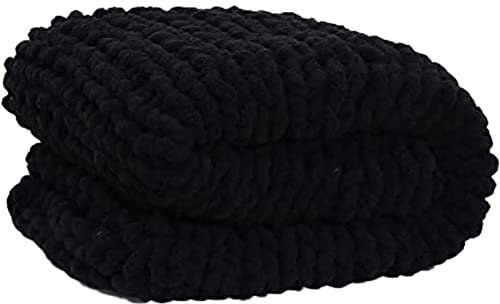 MHUQIA Decke Gestrickte Grobe 200x200cm, Strickdecke Wolle Garn Handgefertigt Haustier Bett Stuhl Sofa Super GroßE Arm Stricken Sperrig Decke