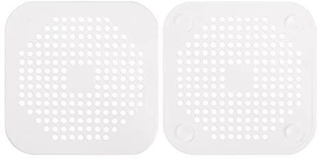 2 Stück Abflusssieb Silikon, Abflusssieb Dusche Haarfänger Badewanne Abflussabdeckung, Abflusssieb für Badezimmer Badewanne und Küche (White)