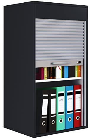 VCM Büroschrank | Aktenschrank mit Rollladen| Maße ca. H. 93 x B. 50 x T. 40 cm – Aktos L