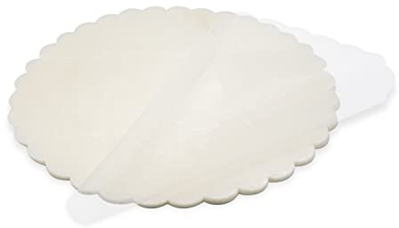 Decoraparty 50 runde Schleier mit Blumen für Konfekt, Durchmesser 24 cm, aus Organza, Tüll, für Gastgeschenke, zum Basteln, Taufe, Hochzeit, Kommunion, Zeremonie – cremeweiß