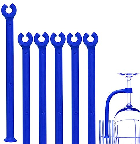 HJYZY 21cm Geschirrspüler Wein Glas Halter Set Schutz der Weingläser vor Beschädigung im Geschirrspüler 6 Stück（Blau）
