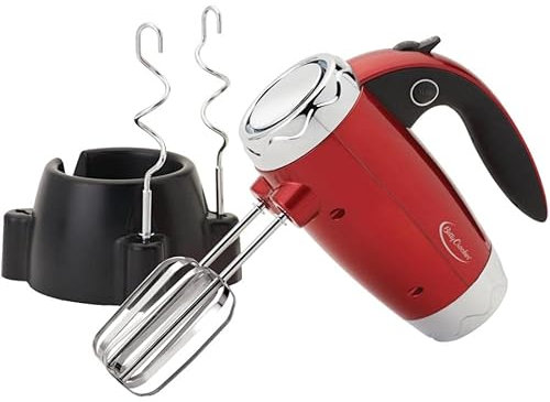 Sbattitore manuale a 7 velocità, rosso metallizzato, 250 W