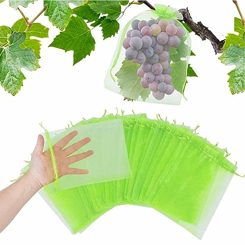 Traubenschutzbeutel 100pcs Frucht-Schutzbeutel Trauben Schutzbeutel Organzabeutel Garten Netzbeutel für Garten Zum Verhindern Wespen Fruchtfliegen Insekt Vöge Weintrauben Schutzbeutel