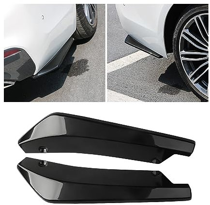 JNNJ 2 Pezzi Auto Posteriore Labbro Angolo Splitter Diffusore Spoiler Paraurti, Canard Diffusore Avvolgere Angolo Splitter, Spoiler Posteriore Auto Spoiler Labbro Paraurti Posteriore Auto(Nero)