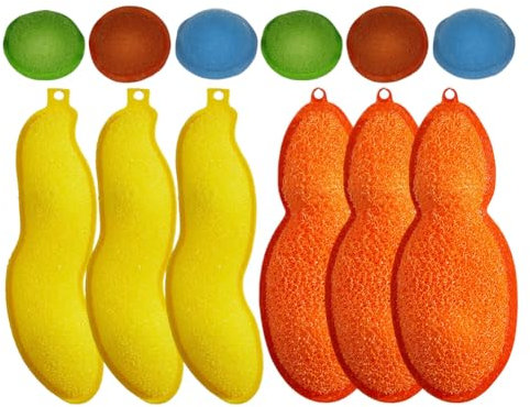 Beans Bottle Cleaning Sponge, Magic Beans Bottle Clean, Schwamm Küche Flaschenreiniger Bohnen, Flaschenbürste Schwamm, Reinigungsperlen für Flaschen, Reinigungskugeln für Glasflaschen A