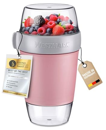 Westmark Lunchpot – praktischer Becher to go, ideal für Essen wie Müsli, Porridge, Suppe und Salat, Mikrowellen- und Tiefkühler-geeignet – 1150 ml, BPA-frei, Rosa