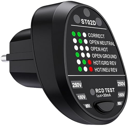 revolt Tester: Steckdosentester mit Status-LEDs, bis 230 Volt (Steckdosen-Testgerät, Mehrzweck-Steckdosentester, Elektriker)