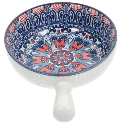 MAGICLULU 1pezzi Ciotole Per Zuppa in Ceramica Con Manico Ciotole Per Pasta Piatti Portatili Per Cereali Resistenti All Usura e Facili Da Pulire