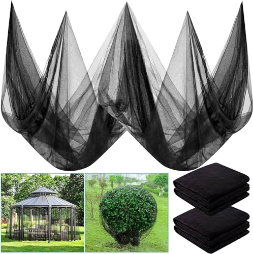Patio Netting Screen for Porch, 9.8 x 13FT Garden Net Barrier Garden Screen Mesh Netting, Black Protect Net for Plant, Screen Window for Patio, Large Potted Fruit Protector Cover