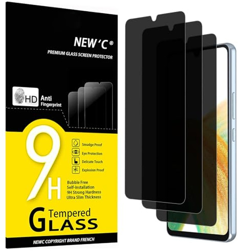 NEW'C 3 Stück, Sichtschutz für Samsung Galaxy A33 5G für Panzerglas, Ausgewogener 35-Grad-schutzwinkel mit Augenschutz, Ultra-Haltbare 9H Härte, Blasenfrei