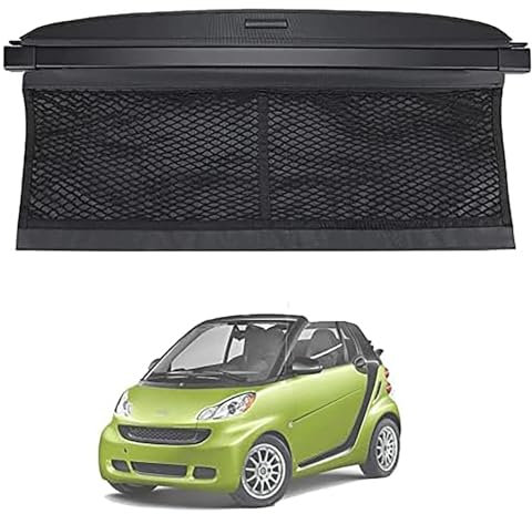 ZXAJDWNU Auto Einziehbare Laderaumabdeckung Für Smart ForTwo 2007-2014, Hintere Kofferraum Hutablage Gepäckrollo Sicherheitsabschirmung Aufbewahrung Innere Zubehör