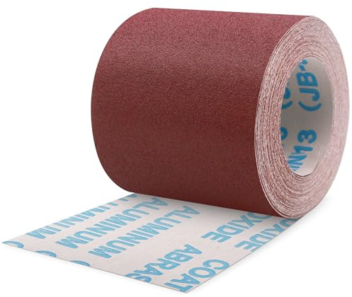 ZEHIQ Schleifpapier Rolle 100mm x 10m 120 Körnung Holz Metall Farbe | Schleifrolle 100mm x 10m, Flexible Papierrolle, Rollenformat, Zuschneidbar, für Holz Metall Lack Schleifarbeiten