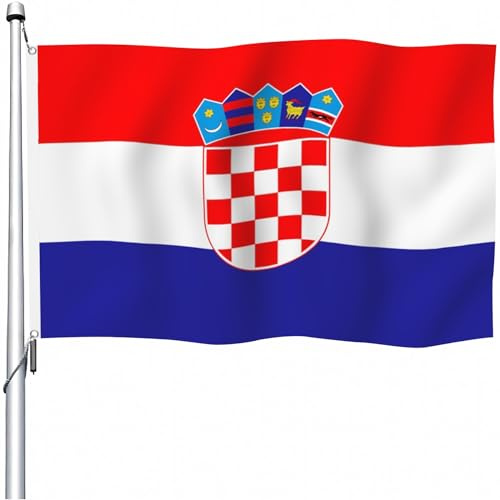 Aoihrraan Kroatien Flagge 80x120cm Doppelseitige Kroatische Nationalflagge Banner Für Outdoor Feiern Haus Garten Veranda Party Dekoration Fahnen Mit 2 Stabilen Ösen Präzision Maschine Genäht