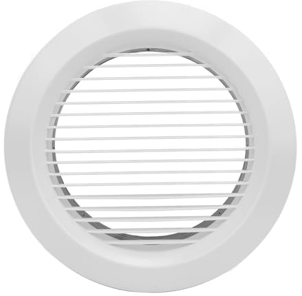 Rejilla de Ventilación Redonda 200mm ABS Blanca con Malla de Nailon Desmontable para Baño Cocina Oficina Aire