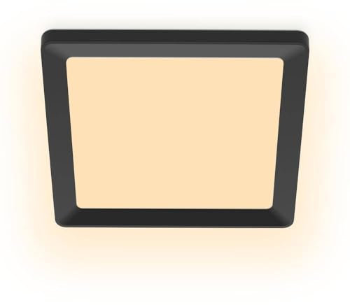 Philips LED SceneSwitch Deckenleuchte (12 W), rechteckig (30x30cm), mit warmweißen Licht, dimmbar, schwarz
