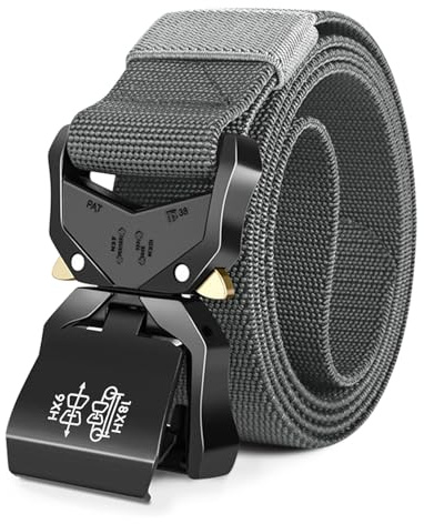 Leskyair Men Tactical Belt, Work Belts for Men Military Hiking Heavy Duty Belt 1.5 Inch, Nylon Webbing Tool Belt with Quick Release Metal Buckle
