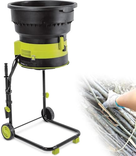 Wood Chipper Garden Shredder, 2500W Garden Leaf Crusher with Wheels and Storage Bag,8000rpm Electric Chipper,for Yard Cleanup, Composting