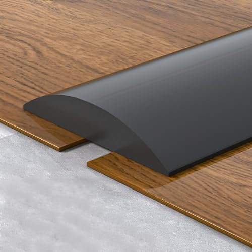 JXNVHJ Peel and Stick Übergangsleiste, Selbstklebender Bodenübergangsstreifen, Abdeckleiste Zum Verbinden Von Bodenlücken, Teppich Zu Fliesen Übergang Kanten Trim(Black,7.6cm/2.99in)