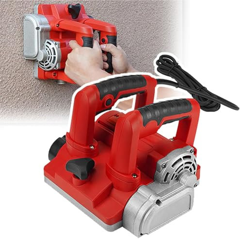 OZTYSGXM Piallatrice Elettrica per Pareti, Piallatrice Portatile per Calcestruzzo con Interruttore Blocco, Doppia Maniglia Antiscivolo/Regolazione profondità (1-4 mm), per Pareti Soffitti
