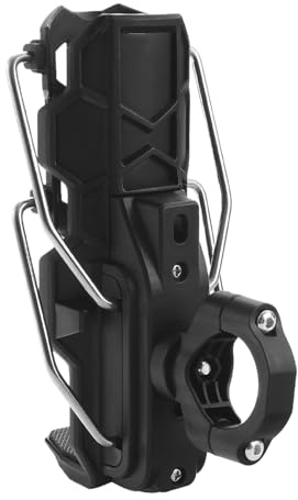 Generic Motorrad-Getränkehalter – Verstellbarer Flaschenhalter mit Auslaufschutz und selbstnivellierendem Gestell für Motorräder und Fahrräder in Schwarz aus ABS und Edelstahl