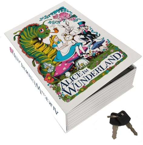 Alice im Wunderland Booksafe L - Märchenbuch Sicherheitsversteck im Buchdesign für Literaturfans Märchen