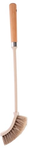 Brosse WC à Manche en Bois pour Nettoyage de Salle de Bain | Poils Souples, Design Ergonomique, Anti-rayures, Trou Suspendre, Usage Hôtels et Centres Commerciaux