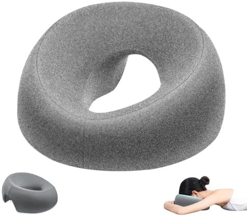 U förmiges Massage Gesichtskissen, Massagekissen für das Gesicht, Massagekissen Kopf Loch aus Memorys Schaum, Hellgrau Memory Schaum Gesichtskissen, Kopfstütze Für Schreibtische, Für Spa, Salon