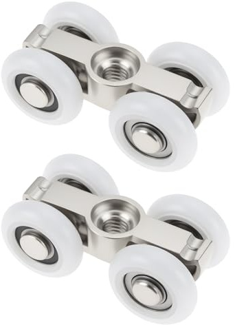 SG Store Lot de 2 Roulettes Coulissantes Silencieuses en Alliage de Zinc Et Nylon (L 46 X L 21,5 Mm) pour Porte de Douche en Verre