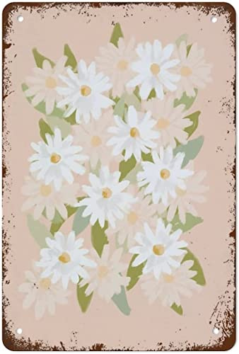GQWJKSZ Funny Vintage Metal Tin Sign Create Quote Artist Pink Floral Paintbrush Gift for Painter Wall Art Suitable for Home and Kitchen Bar Cafe Garage Wall Decor 8x12 Inch