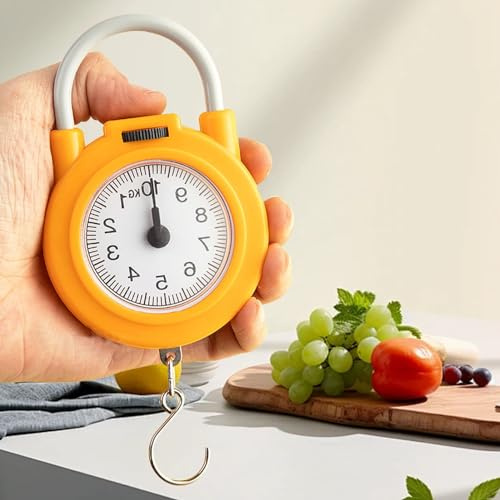 Phefop Handvåg, Exakt Bärbar Fjädervåg, Kompakt Köksvåg med 22 Lb Kapacitet för Matvägning Var Som Helst (Gul)