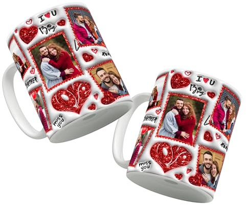Star Online Personalised Valentine’s Mug Gift for Him & Her, 11oz Ceramic Coffee Cup with Couple Photo, Romantic Present for Boyfriend or Girlfriend (Couple Photo)