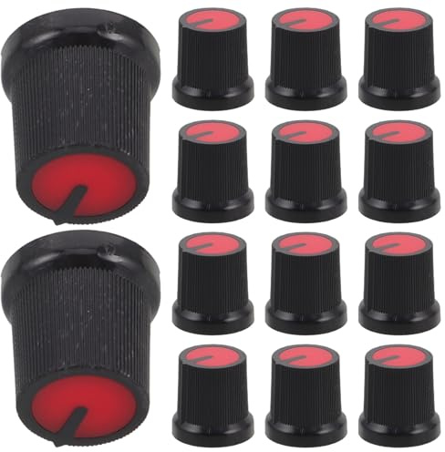SECFOU Kunststoff Potentiometerknöpfe 50 Stück mit Stilvollem Pflaumenblüten Design Rote 6mm Wh148 Einfache Präzise Drehung für Verstärker und E gitarren